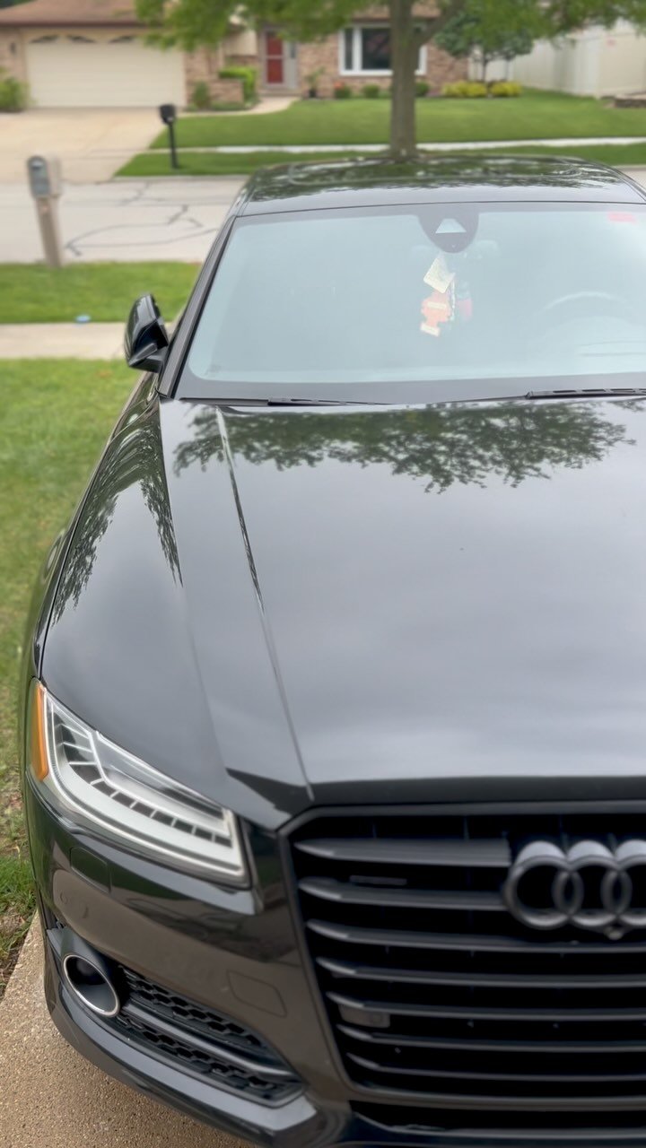 Audi A8 front grille after a full exterior detail