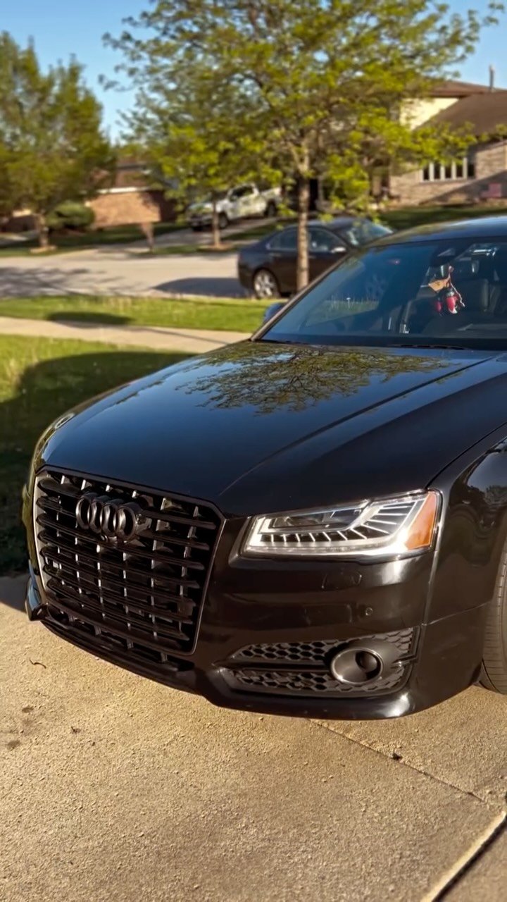 Audi with chrome trim blacked out in gloss finish