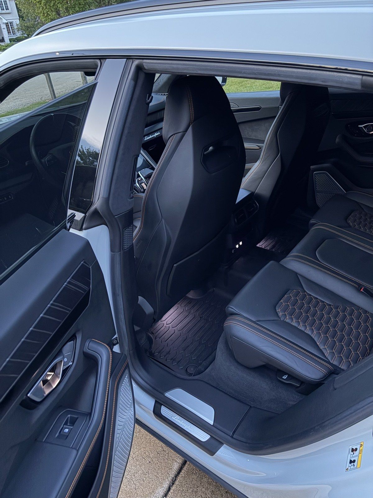 Lamborghini Urus rear cabin with hex-quilted leather seats